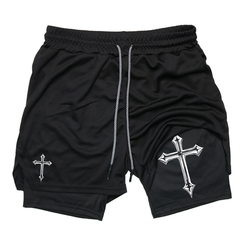 Crossfit Gear Men - Cross Print 2-in-1 Workout Running Short