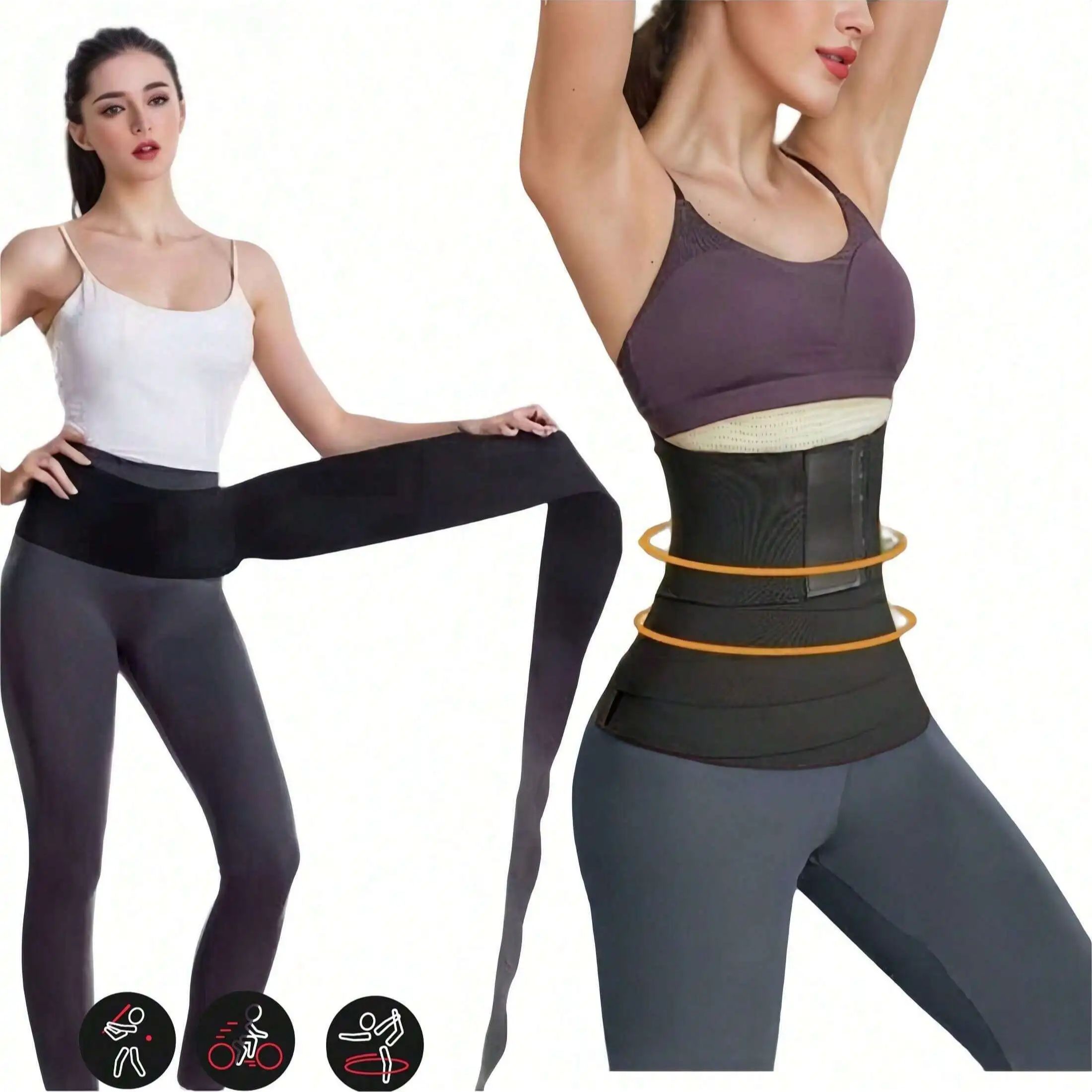 Pull Up Assist Band - Women Waist Bandage Wrap Trimmer 118inch