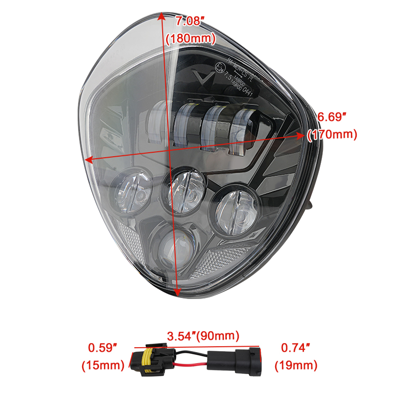 Black LED Motorcycle Headlight - Crossfit Victory recension och pris