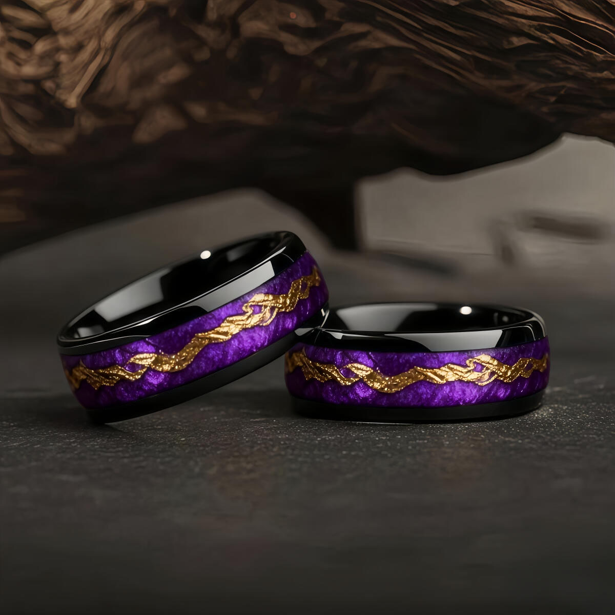 Fashion Black Men Stainless St - Gymnastic Ring Wood recension och pris