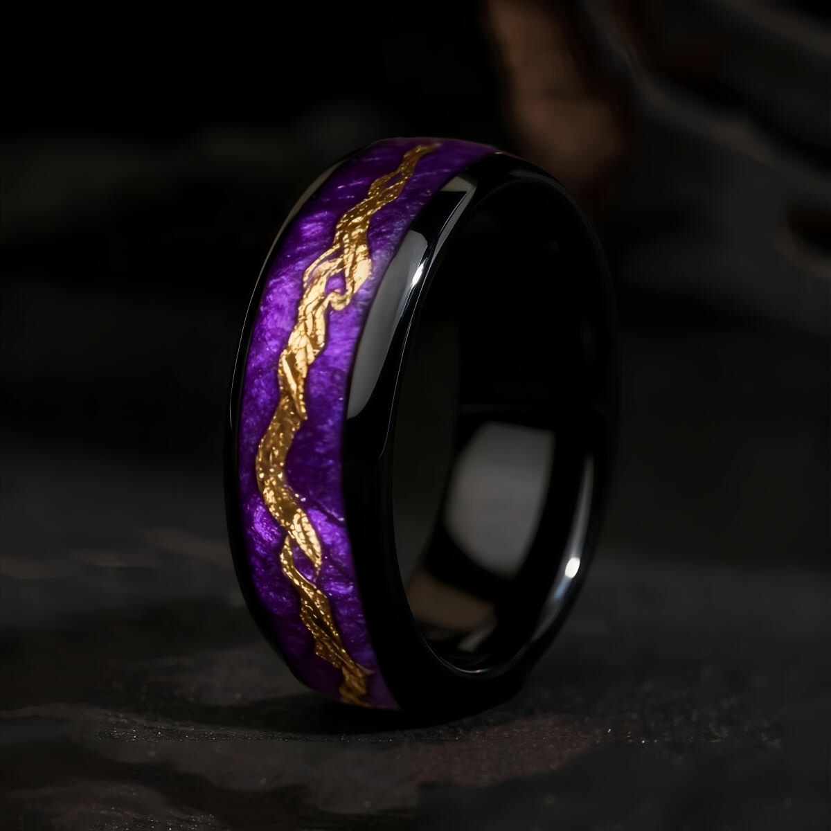 Fashion Black Men Stainless St - Gymnastic Ring Wood recension och pris