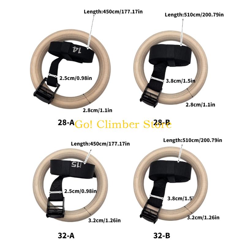 Q84C Adjustable Wood Gymnastic - Gymnastic Ring Wood recension och pris