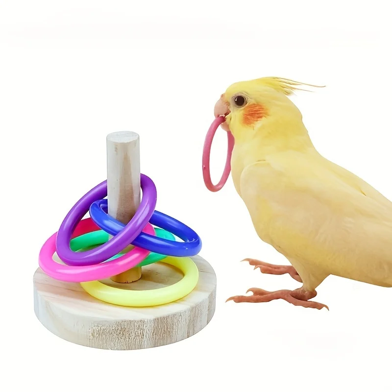Wooden Interactive Parrot Ring - Gymnastic Ring Wood recension och pris