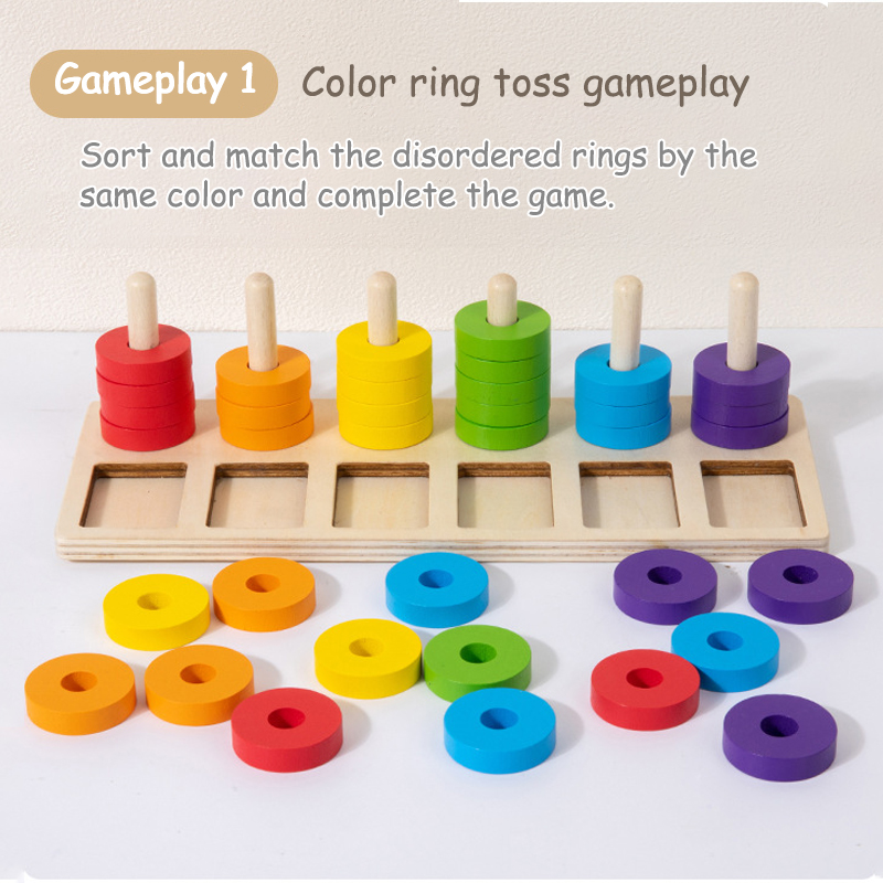 Montessori Memory Training Col - Gymnastic Ring Wood recension och pris