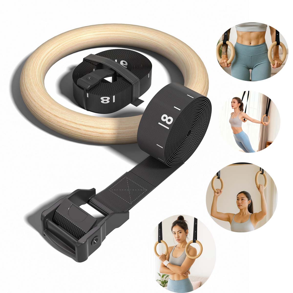 Adjustable Wood Gymnastics Rin - Gymnastic Ring Wood recension och pris
